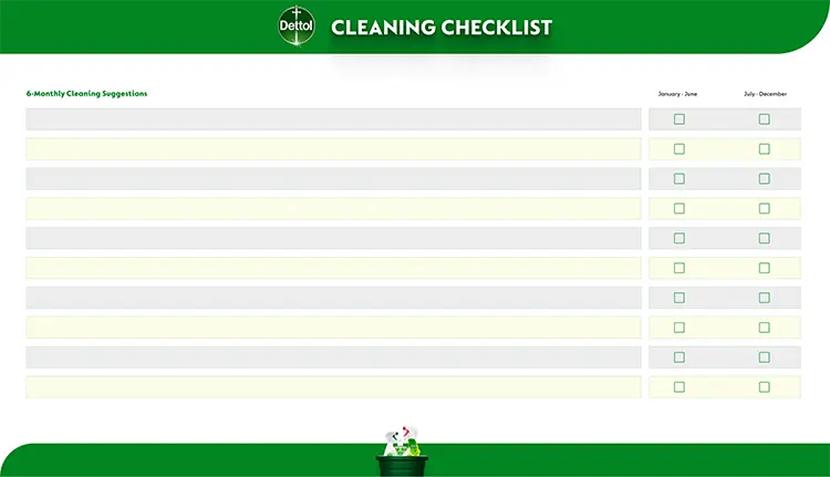 DIY 5. 6 Monthly Cleaning Suggestions