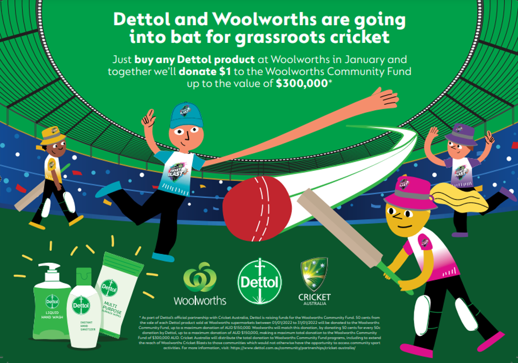 Dettol and Woolworths go into bat for grassroots cricket