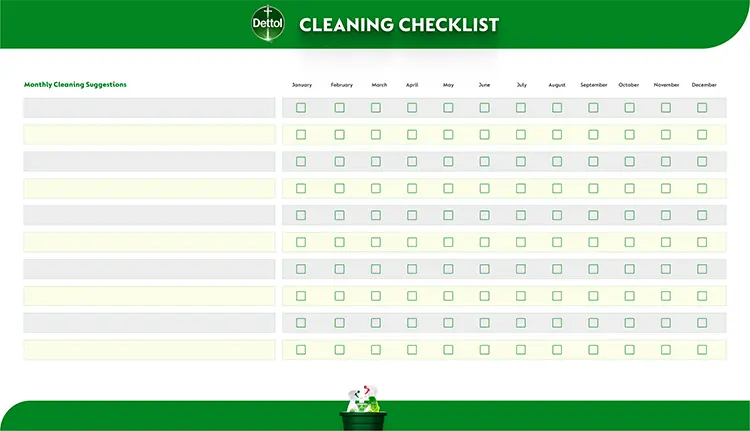DIY 3. Monthly Cleaning Suggestions