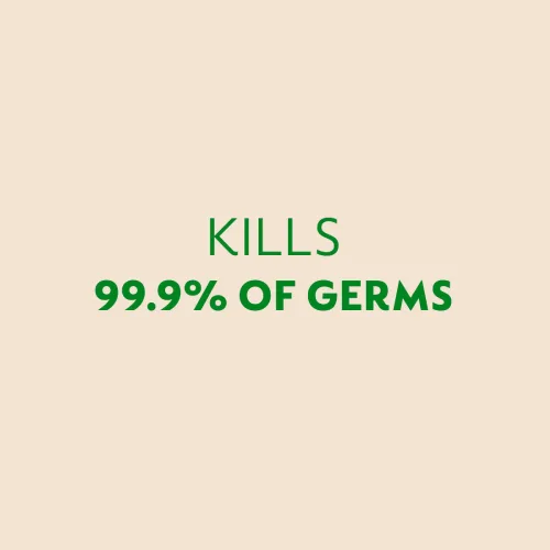 Kills 99.9% of germs