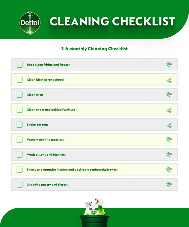 3 6 Monthly Cleaning Checklist
